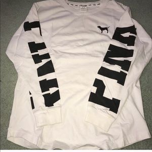 White & Black VS Pink Varsity Shirt